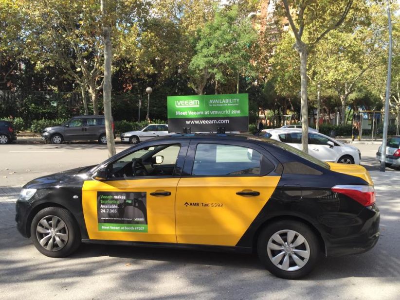 Taxi advertising in Spain - WTM Outdoor ads