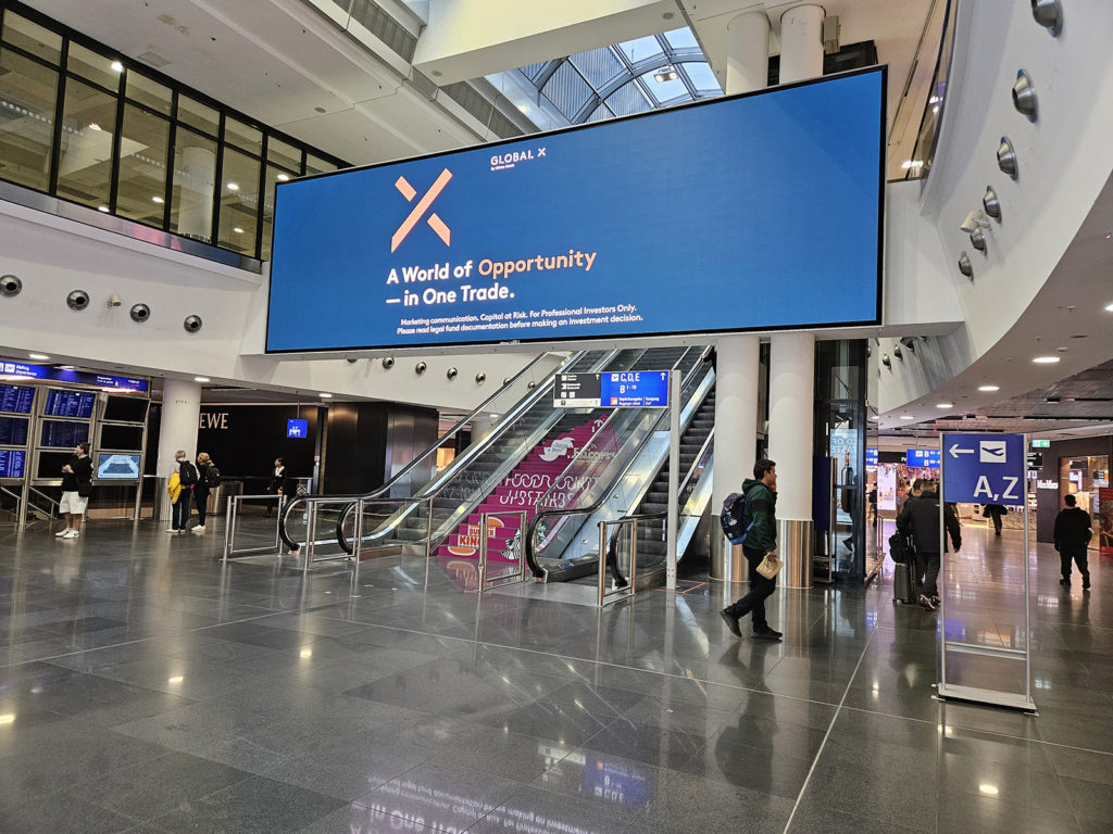 Airport advertising Frankfurt, public area.